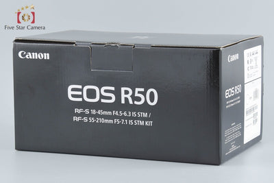 【中古】Canon キヤノン EOS R50 ダブルズームキット ホワイト シャッター回数僅少 元箱付き