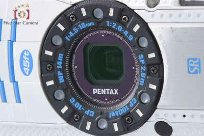 【中古】RICOH リコー PENTAX ペンタックス WG-3 ホワイト・ブルー 防水アクションカメラ シャッター回数僅少