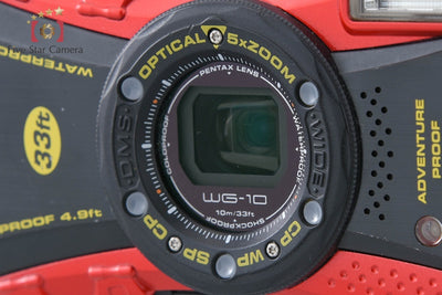 【中古】RICOH リコー PENTAX ペンタックス WG-10 レッド 防水コンパクトデジタルカメラ
