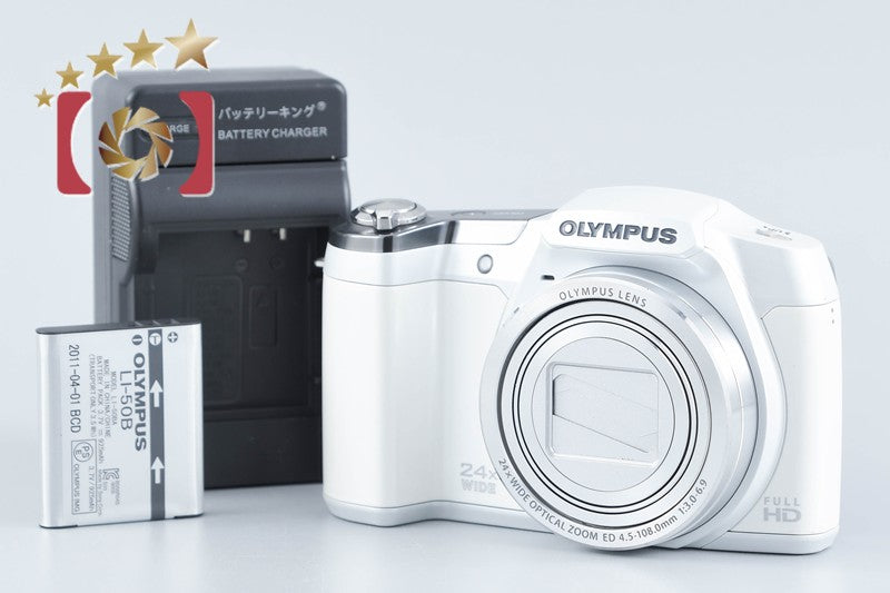 【中古】OLYMPUS オリンパス STYLUS SZ-16 ホワイト コンパクトデジタルカメラ