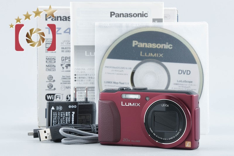 【中古】Panasonic パナソニック LUMIX DMC-TZ40 レッド コンパクトデジタルカメラ 元箱付き