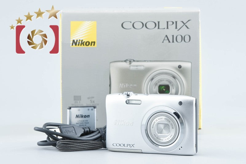 【中古】Nikon ニコン COOLPIX A100 シルバー コンパクトデジタルカメラ 元箱付き