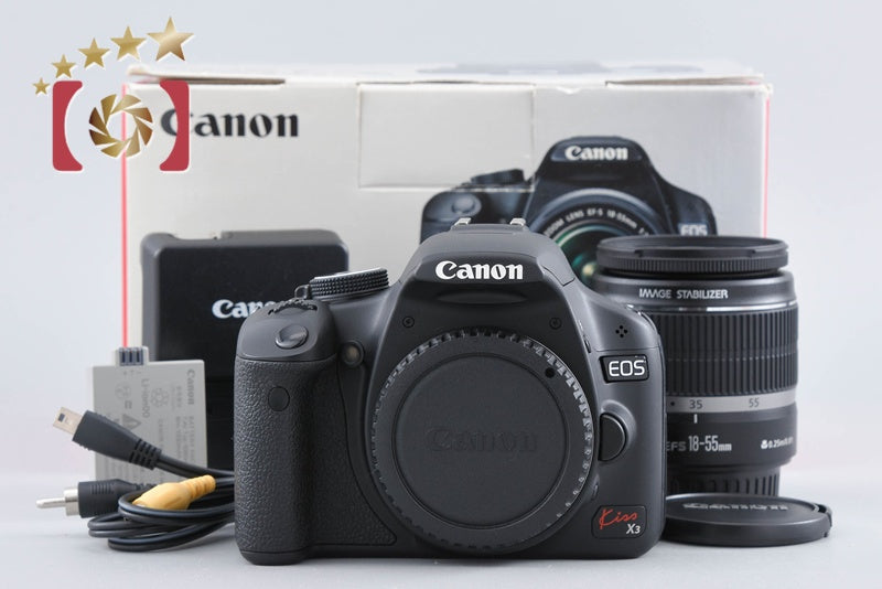 【中古】Canon キヤノン EOS Kiss X3 EF-S 18-55 IS レンズキット シャッター回数僅少 元箱付き