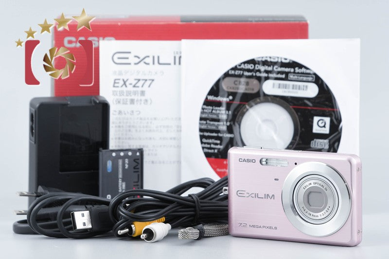 【中古】CASIO カシオ EXILIM EX-Z77 ピンク コンパクトデジタルカメラ 元箱付き