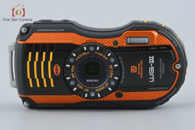 【中古】RICOH リコー PENTAX ペンタックス WG-3 オレンジ 防水アクションカメラ シャッター回数僅少