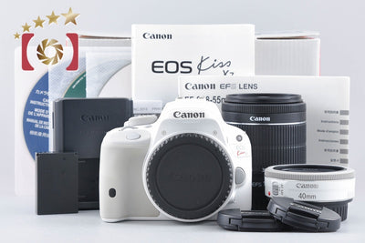 【中古】Canon キヤノン EOS Kiss X7 ダブルレンズキット ホワイト 元箱付き