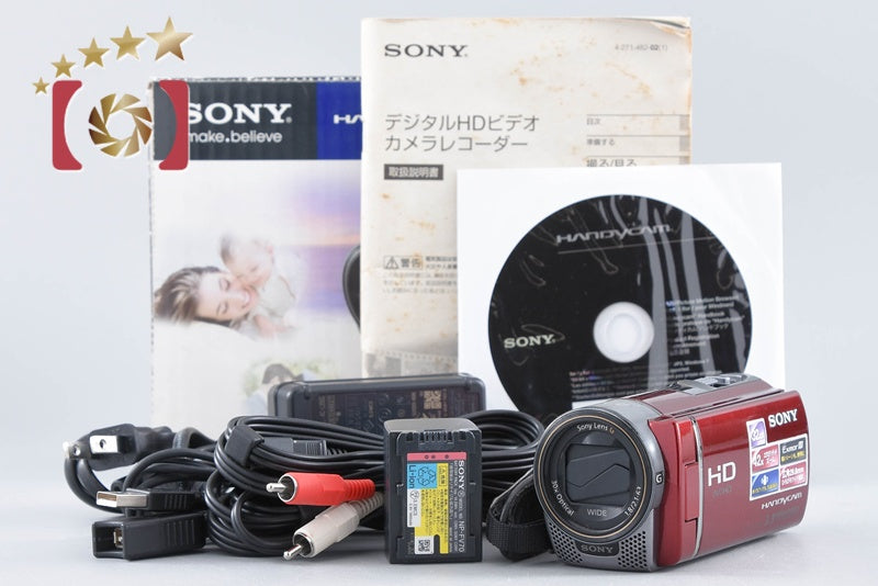 【中古】SONY ソニー ハンディカム HDR-CX180 レッド ビデオカメラ 元箱付き
