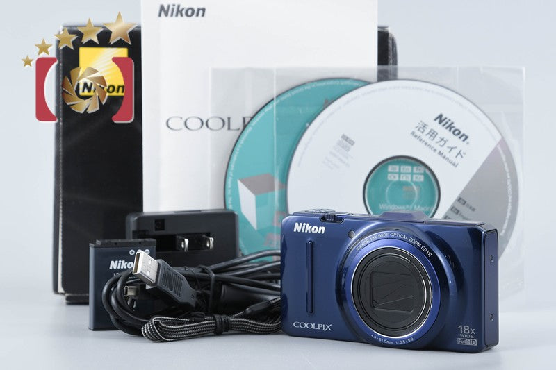 【中古】Nikon ニコン COOLPIX S9300 ネイビーブルー コンパクトデジタルカメラ 元箱付き