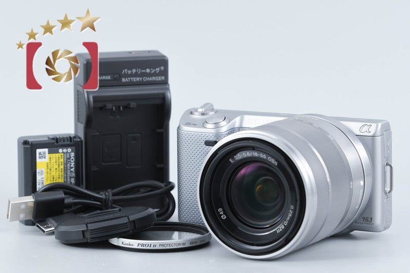 【中古】SONY ソニー α NEX-5N ズームレンズキット シルバー シャッター回数僅少