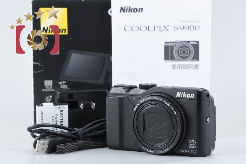 【中古】Nikon ニコン COOLPIX S9900 ブラック コンパクトデジタルカメラ 元箱付き
