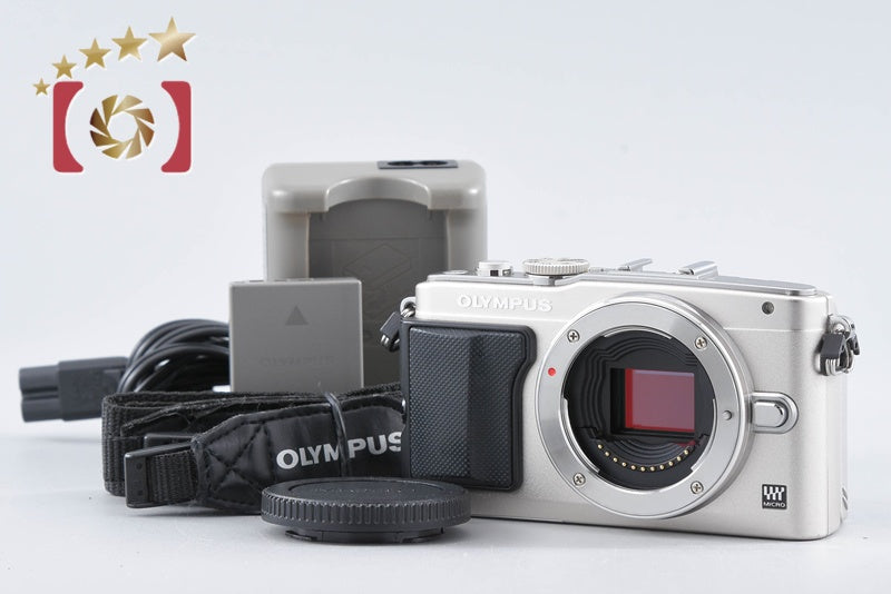 【中古】OLYMPUS オリンパス PEN Lite E-PL5 シルバー ミラーレス一眼カメラ シャッター回数僅少