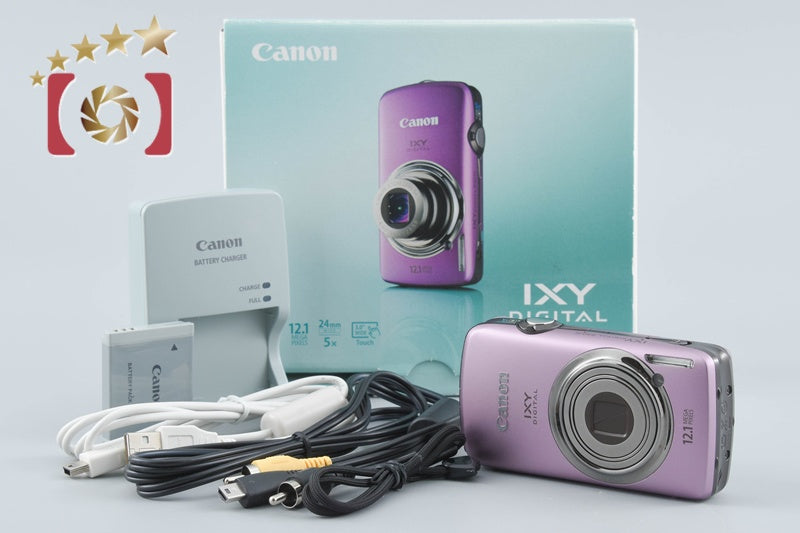 【中古】Canon キヤノン IXY DIGITAL 930 IS パープル コンパクトデジタルカメラ 元箱付き