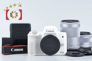 【中古】Canon キヤノン EOS Kiss M2 ダブルズームレンズキット ホワイト シャッター回数僅少