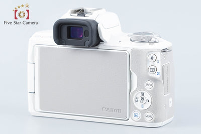 【中古】Canon キヤノン EOS Kiss M2 ダブルズームレンズキット ホワイト シャッター回数僅少