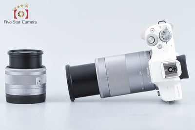 【中古】Canon キヤノン EOS Kiss M2 ダブルズームレンズキット ホワイト シャッター回数僅少