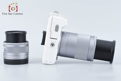 【中古】Canon キヤノン EOS Kiss M2 ダブルズームレンズキット ホワイト シャッター回数僅少