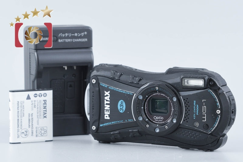【中古】RICOH リコー PENTAX ペンタックス Optio WG-1 ブラック 防水アクションカメラ