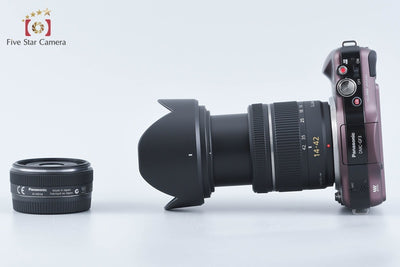 【中古】Panasonic パナソニック LUMIX DMC-GF3 センシュアルブラウン ダブルレンズキット シャッター回数僅少