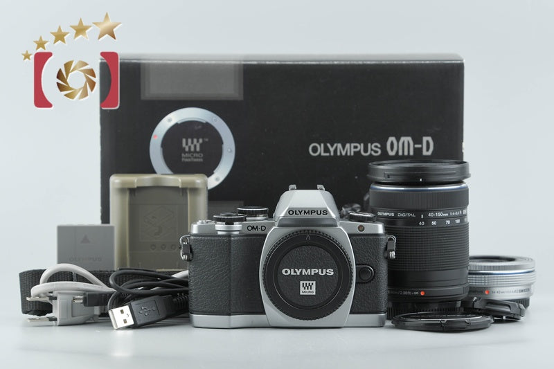 【中古】OLYMPUS オリンパス OM-D E-M10 EZ ダブルズームキット シルバー 元箱付き