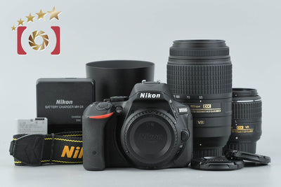 【中古】Nikon ニコン D5500 ブラック ダブルズームキット シャッター回数僅少