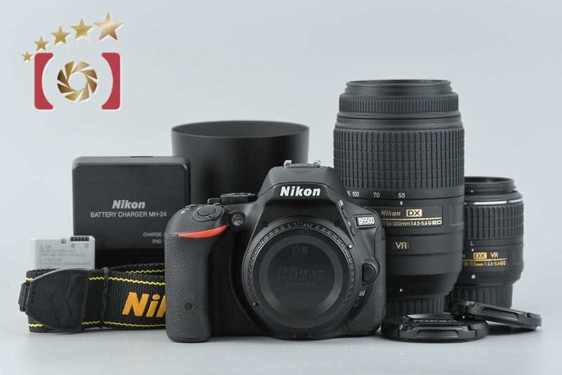 【中古】Nikon ニコン D5500 ブラック ダブルズームキット シャッター回数僅少