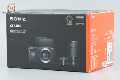 【中古】SONY ソニー α6400 ILCE-6400 ダブルズームレンズキット シルバー シャッター回数僅少 元箱付き 多言語対応