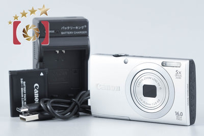 【中古】Canon キヤノン PowerShot A2400 IS シルバー コンパクトデジタルカメラ