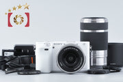 【中古】SONY ソニー α6000 ILCE-6000 ダブルズームレンズキット ホワイト シャッター回数僅少 多言語対応