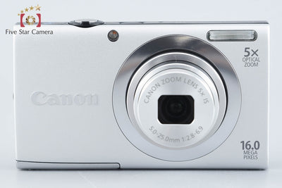 【中古】Canon キヤノン PowerShot A2400 IS シルバー コンパクトデジタルカメラ