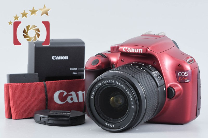 【中古】Canon キヤノン EOS Kiss X50 18-55 レンズキット レッド