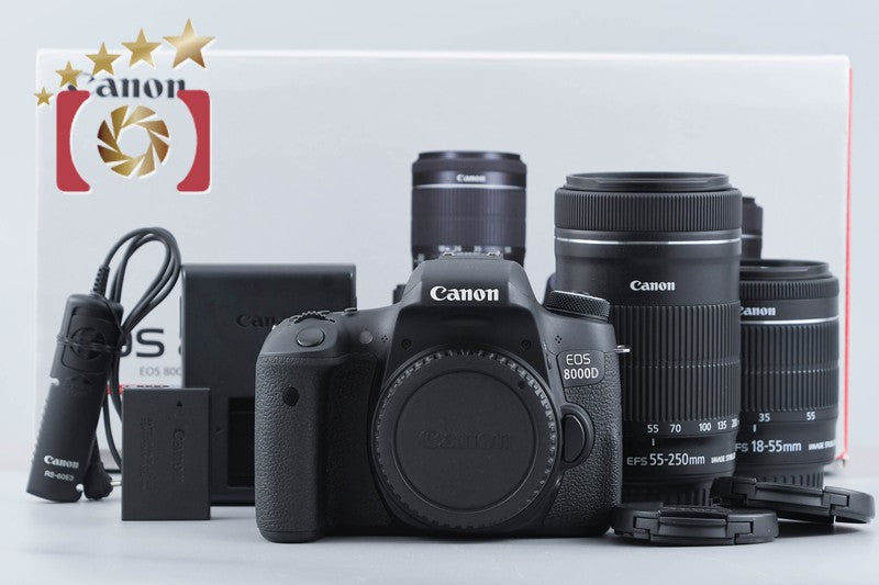 【中古】Canon キヤノン EOS 8000D ダブルズームレンズキット 元箱付き