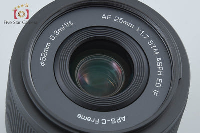【中古】VILTROX ビルトロックス AF 25mm f/1.7 STM ASPH ED IF 富士フイルムXマウント用 元箱付き