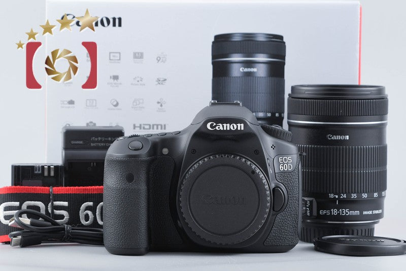 【中古】Canon キヤノン EOS 60D EF-S 18-135 IS レンズキット シャッター回数僅少 元箱付き