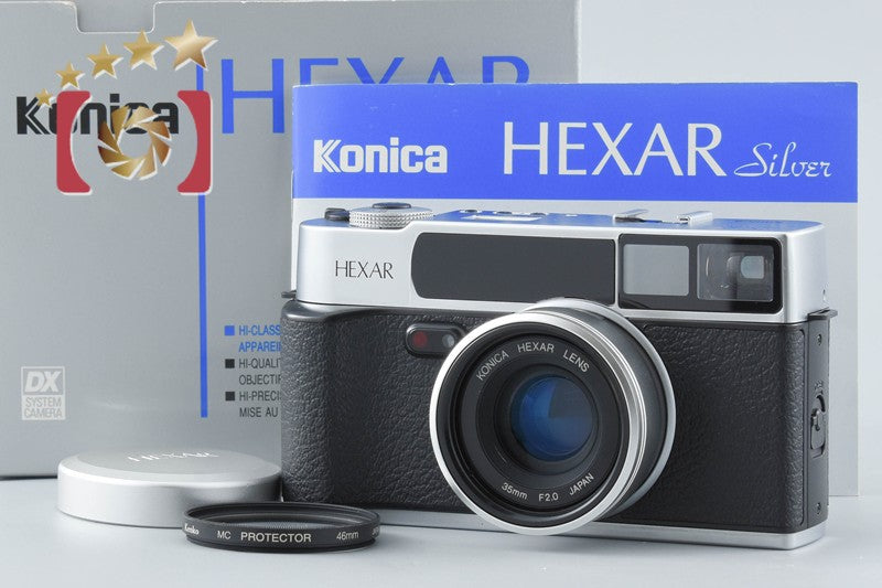 【中古】Konica コニカ HEXAR AF シルバー コンパクトフィルムカメラ 元箱付き