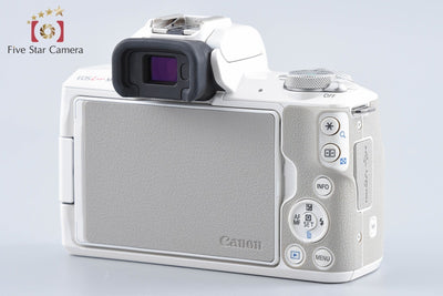 【中古】Canon キヤノン EOS Kiss M ダブルズームキット ホワイト 元箱付き