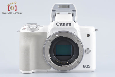 【中古】Canon キヤノン EOS Kiss M ダブルズームキット ホワイト 元箱付き