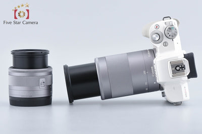 【中古】Canon キヤノン EOS Kiss M ダブルズームキット ホワイト 元箱付き