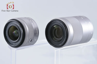 【中古】Canon キヤノン EOS Kiss M ダブルズームキット ホワイト 元箱付き