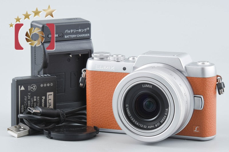【中古】Panasonic パナソニック LUMIX DMC-GF7 ブラウン + G VARIO 12-32mm f/3.5-5.6 ASPH. MEGA O.I.S. H-FS12032 シャッター回数僅少