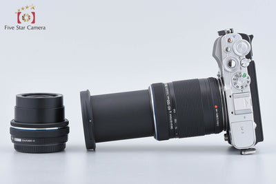 【中古】OLYMPUS オリンパス PEN E-P7 EZ ダブルズームキット シルバー シャッター回数僅少 元箱付き