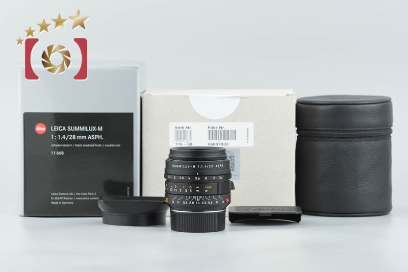 【中古】Leica ライカ SUMMILUX-M 28mm f/1.4 ASPH. E49 11668 6-Bit 元箱付き