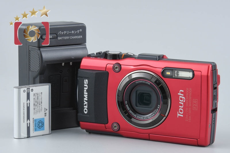 【中古】OLYMPUS オリンパス STYLUS TG-4 Tough レッド 防水デジタルカメラ シャッター回数僅少