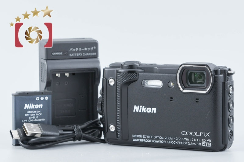 【中古】Nikon ニコン COOLPIX W300 ブラック コンパクトデジタルカメラ