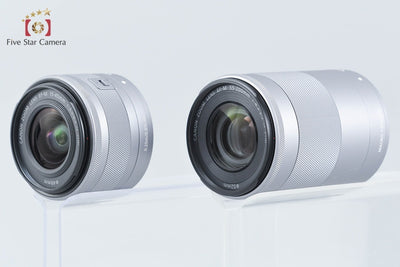 【中古】Canon キヤノン EOS Kiss M2 ダブルズームレンズキット ホワイト シャッター回数僅少 元箱付き