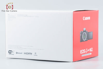 【中古】Canon キヤノン EOS Kiss M2 ダブルズームレンズキット ホワイト シャッター回数僅少 元箱付き