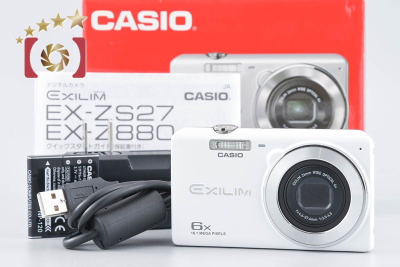 【中古】CASIO カシオ EXILIM EX-Z880 ホワイト コンパクトデジタルカメラ 元箱付き