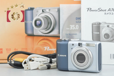 【中古】Canon キヤノン PowerShot A1000 IS ブルー コンパクトデジタルカメラ 元箱付き
