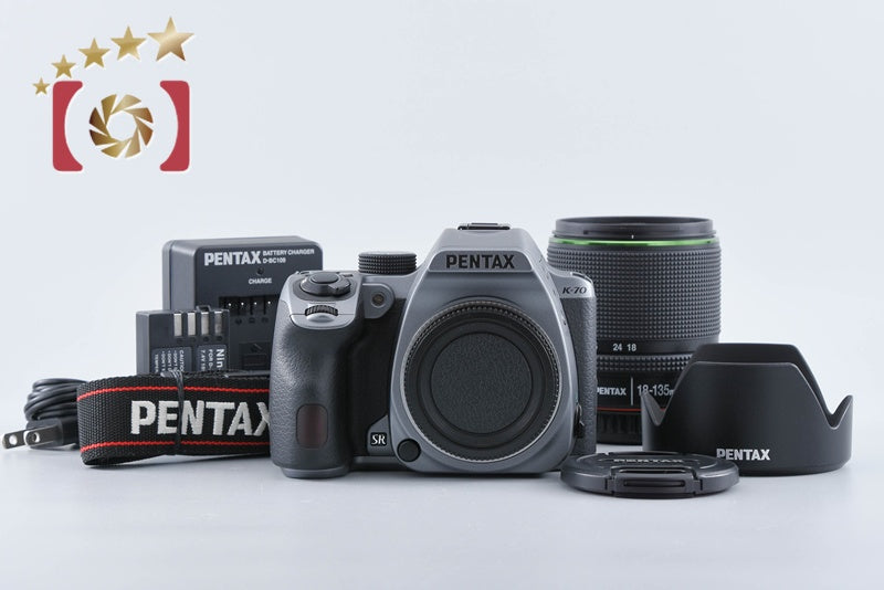【中古】PENTAX ペンタックス K-70 18-135WR レンズキット シルキーシルバー シャッター回数僅少