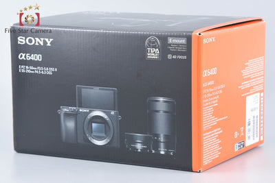 【中古】SONY ソニー α6400 ILCE-6400 ダブルズームレンズキット ブラック シャッター回数僅少 元箱付き 多言語対応