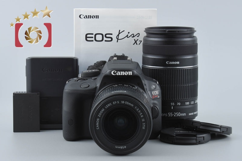 【中古】Canon キヤノン EOS Kiss X7 ダブルズームキット ブラック